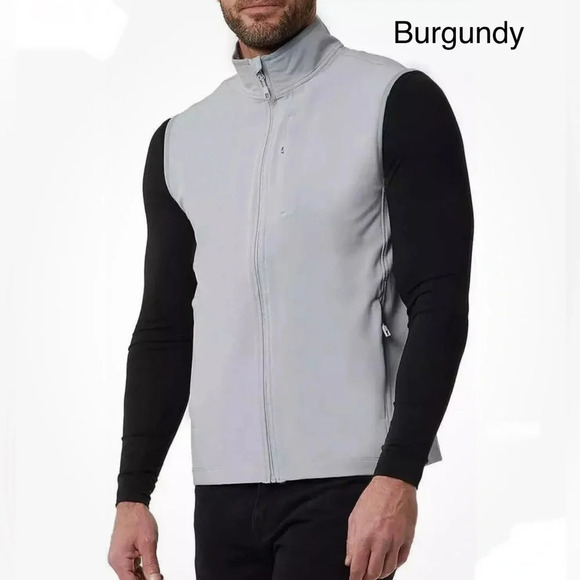 32 Degrees Men’s Full Zip Sleeveless Vest - Burgundy Large - Picture 4 of 16